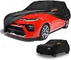 Funda para auto impermeable para todo clima, protección contra sol y lluvia, cubierta exterior completa para Kia Soul, negra, con cremalleras en el lado izquierdo 1