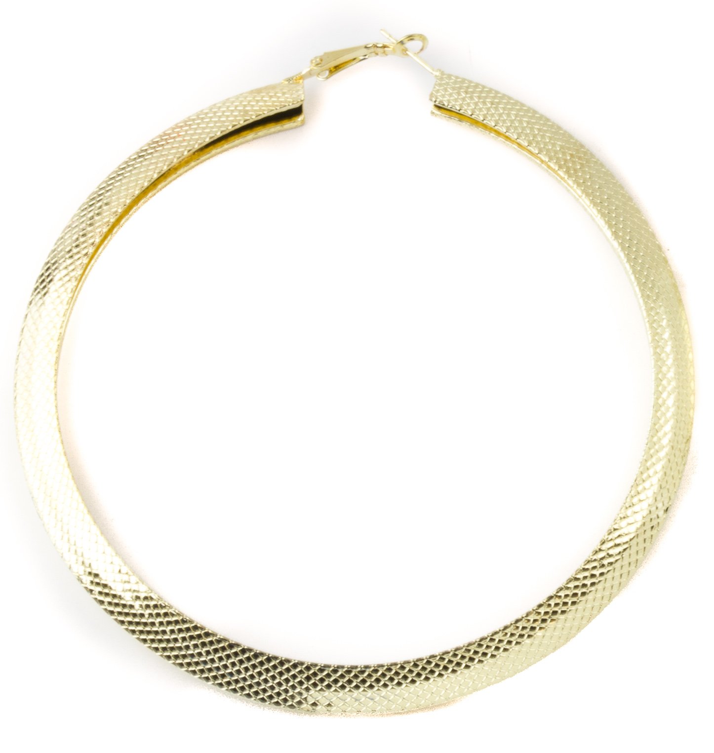 Mytoptrendz® Large Textured Design Thick 100mm Hoop Earrings (Gold tone)