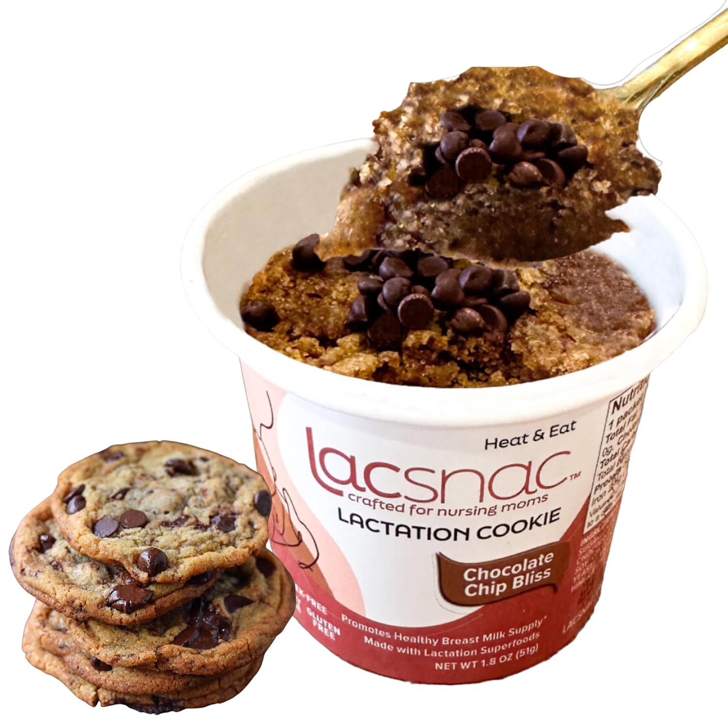 Lacsnac Chocolate Chip Bliss Lactation Cookie Cup (Pack of