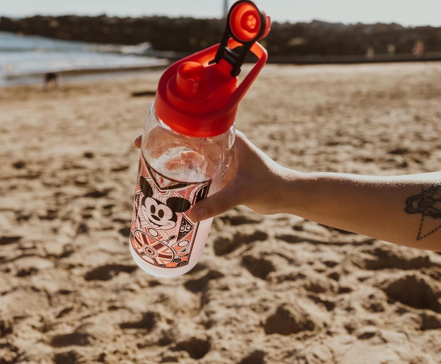 Silver Buffalo Disney 100 Mickey Mouse Hydration Tracker Schedule Water Bottle With Screw-On Lid, 28 Ounces - Image 6