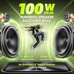 W-KING Bluetooth Speaker - (100W PEAK)60W Rich Bass, IPX6 Waterproof Haut parleur Loud Portable Wireless Speakers Outdoor Boombox, 40H Play, 2 Pairing, BT5.0, TF Card, AUX, EQ for Beach Party Camping