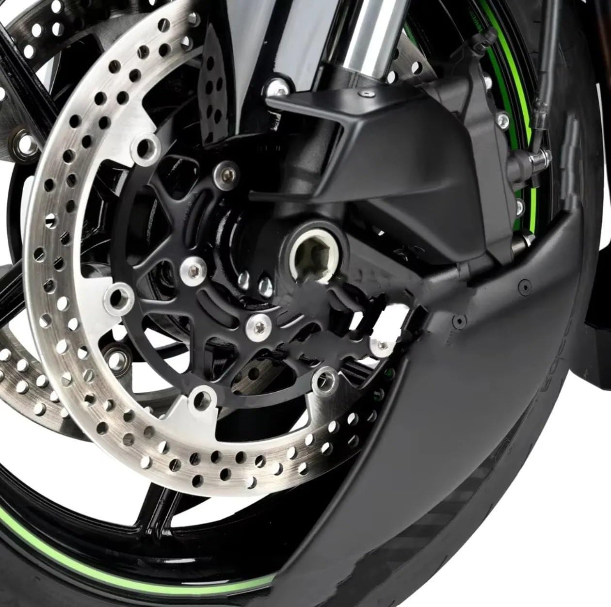 Conducto de Aire Conducto Aire Freno Delantero para Ninja 636 ZX-6R 2024 2025 2026 | Accesorio kit refrigerador de la pinza de freno de los conductos de aire de refrigeración disco delantero(B)