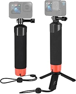 Vkesen Floating Handler Kit (Floating Hand Grip + Mini Tripod) for Go Pro, Waterproof Handle Compatible with GoPro Hero 13/12/11/10/9/8/7/Max, DJI Osmo Action Camera (Accessories Kit for Water Sport)