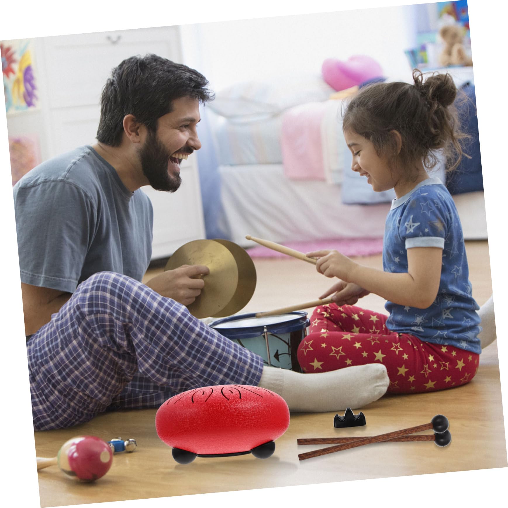 Parliky 1 set Portable Ethereal Drum Tone Tongue Drum Durable Musical Instrument for Peaceful Melodies Easy to Use with Mallets for Relaxation and Creativity