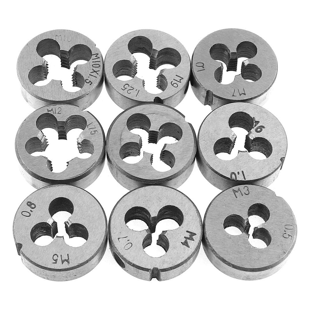 UPTODATETOOLS 20pcs Alloy Steel SAE, Tap and Die Set, Metric Standard Tap and Die, SAE Thread Tool, Essential Threading Home Tool Cutting Threads for Cutting External and Internal Threads 1