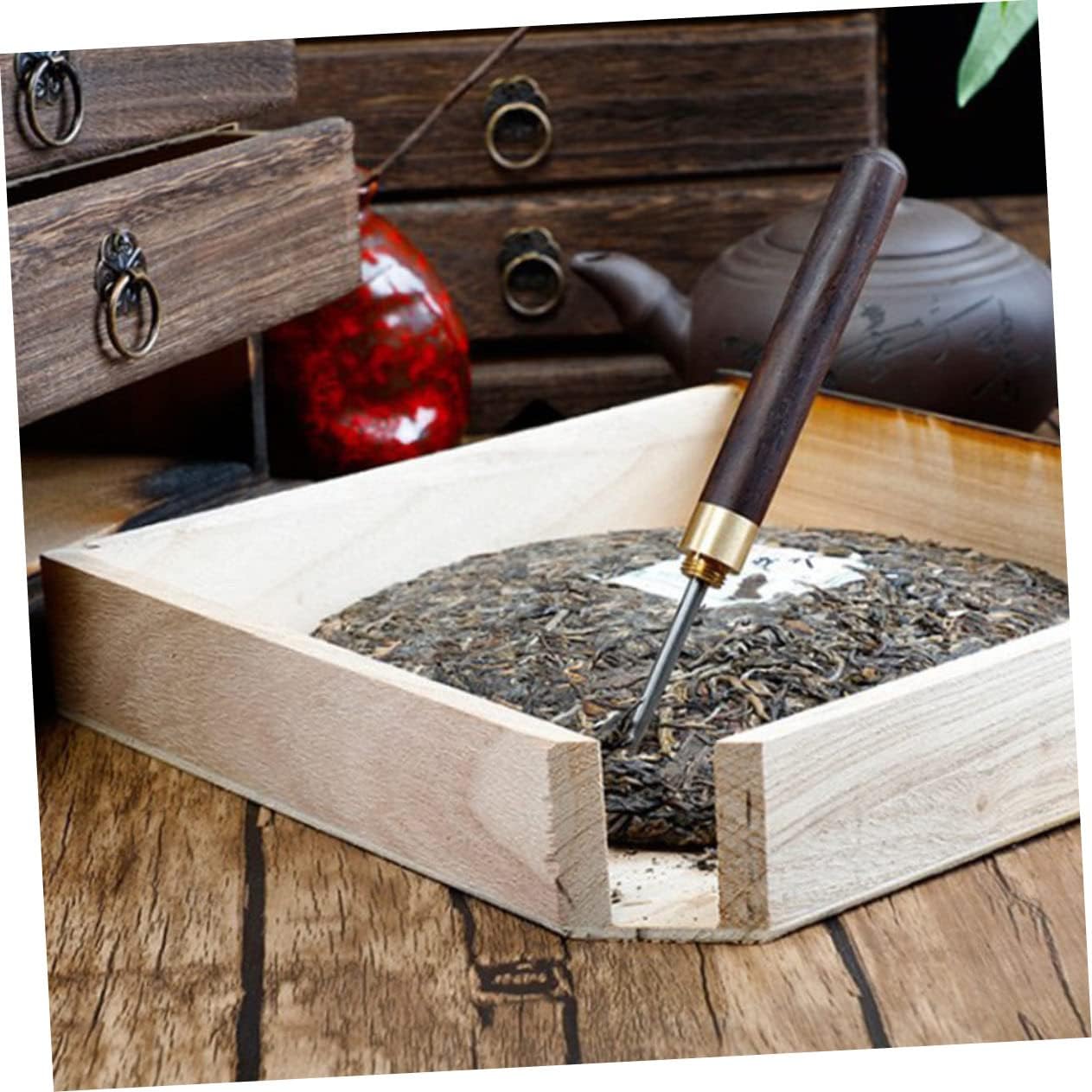 1Set High Vintage Wooden Tea Box for Pu Er Tea Storage Stylish Tea Box Organizer for Loose Tea and Tea Cakes Elegant Desktop Tea Storage Solution