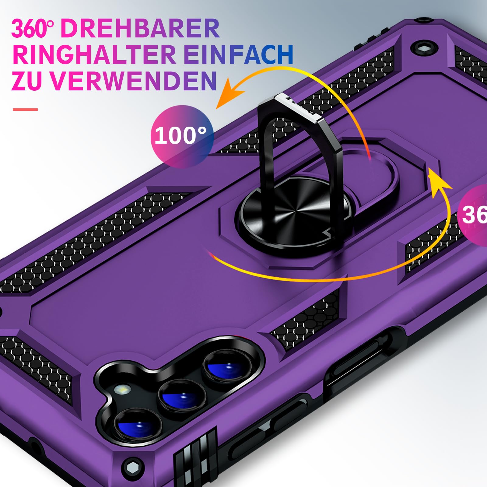 Amazon.com: Heavy Duty Case for Samsung Galaxy S25 Phone Case with Screen  Protector, Military Grade Shockproof Rugged Protective Cover for Samsung S25,  with Metal Ring Magnetic Kickstand (Purple) : Cell Phones &