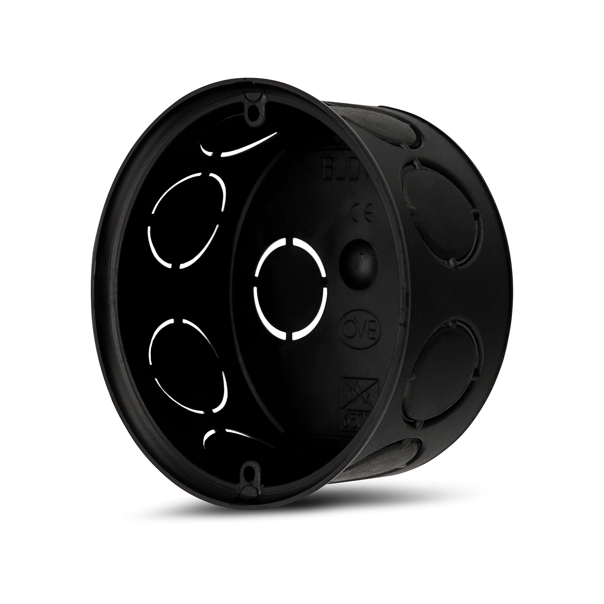 REV Abzweigdose, 25 Stück, Verteilerdose Ø 70 x 36 mm mit 8 Einführungen, schwarz