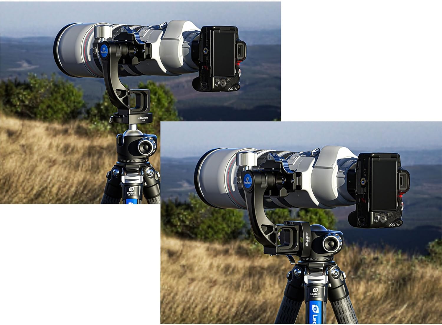 Leofoto Monopod Gimbal Head for Camera, Professional Aluminum Alloy Tripod Head with Arca-Swiss Dovetail Quick Release Plate, 360° Panoramic Shooting for DSLR Camera Up to 48lbs/22kg (MPG-02L)