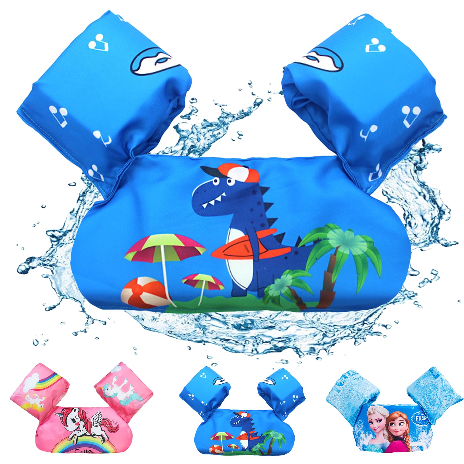 Chaleco Flotante para Niños, Chaleco de Natación para Niños 2-6 años/9-25 kg, Alas de natación para niños con Brazalete, Dispositivo de Entrenamiento de Natación para Niñas y Niñosde