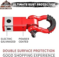 Vista 3 de AUTOBOTS Receptor de enganche de remolque de 2 pulgadas, receptor de enganche de grillete de resistencia a la rotura de 45,000 libras con pasador