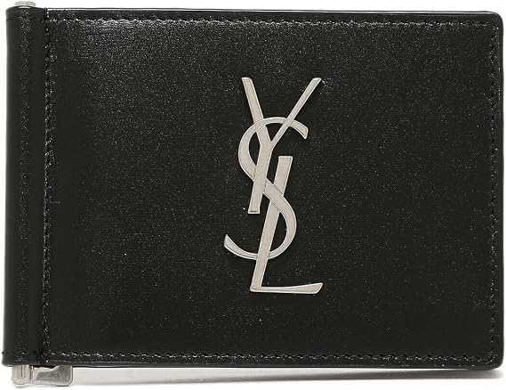 Saint Laurent Paris 485630 0SX0E 1000 Bifold Wallet, Cassandra, Black, Men's, Black