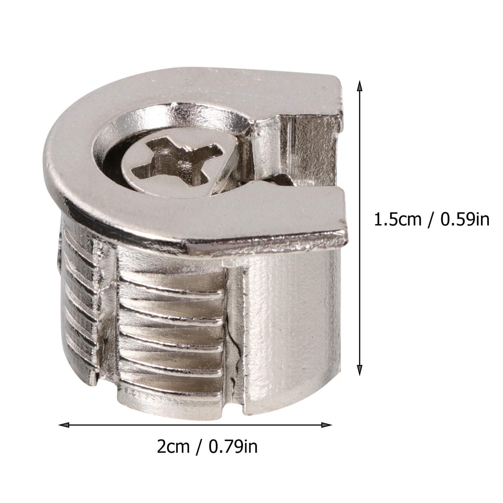 TEHAUX 10 Pcs Furniture Cam Lock Nut Connectors Fittings 15x20mm for Cabinet Drawer Wardrobe Panel Connecting