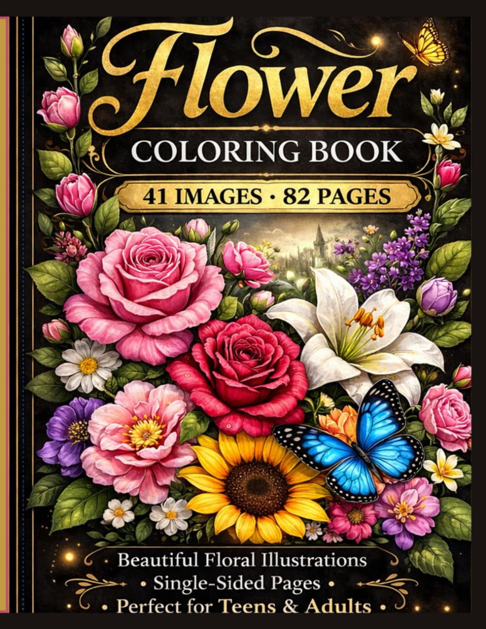 FLOWER COLORING BOOK: Livro de Colorir Adulto para Relaxamento e Criatividade