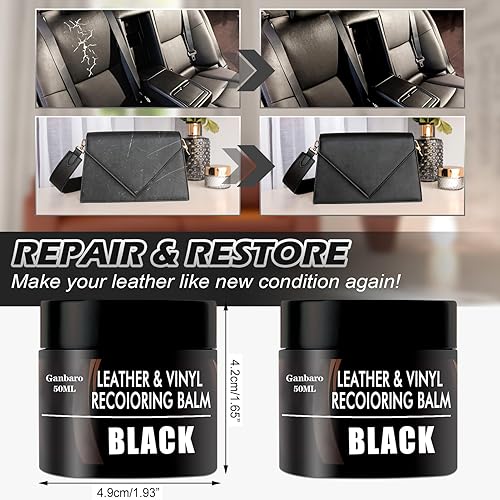 Miniatura 2 de Bálsamo recolorante de cuero, pintura de cuero para muebles, tinte de cuero negro, acondicionador de cuero para sofá, revitaliza y renueva tu sofá,