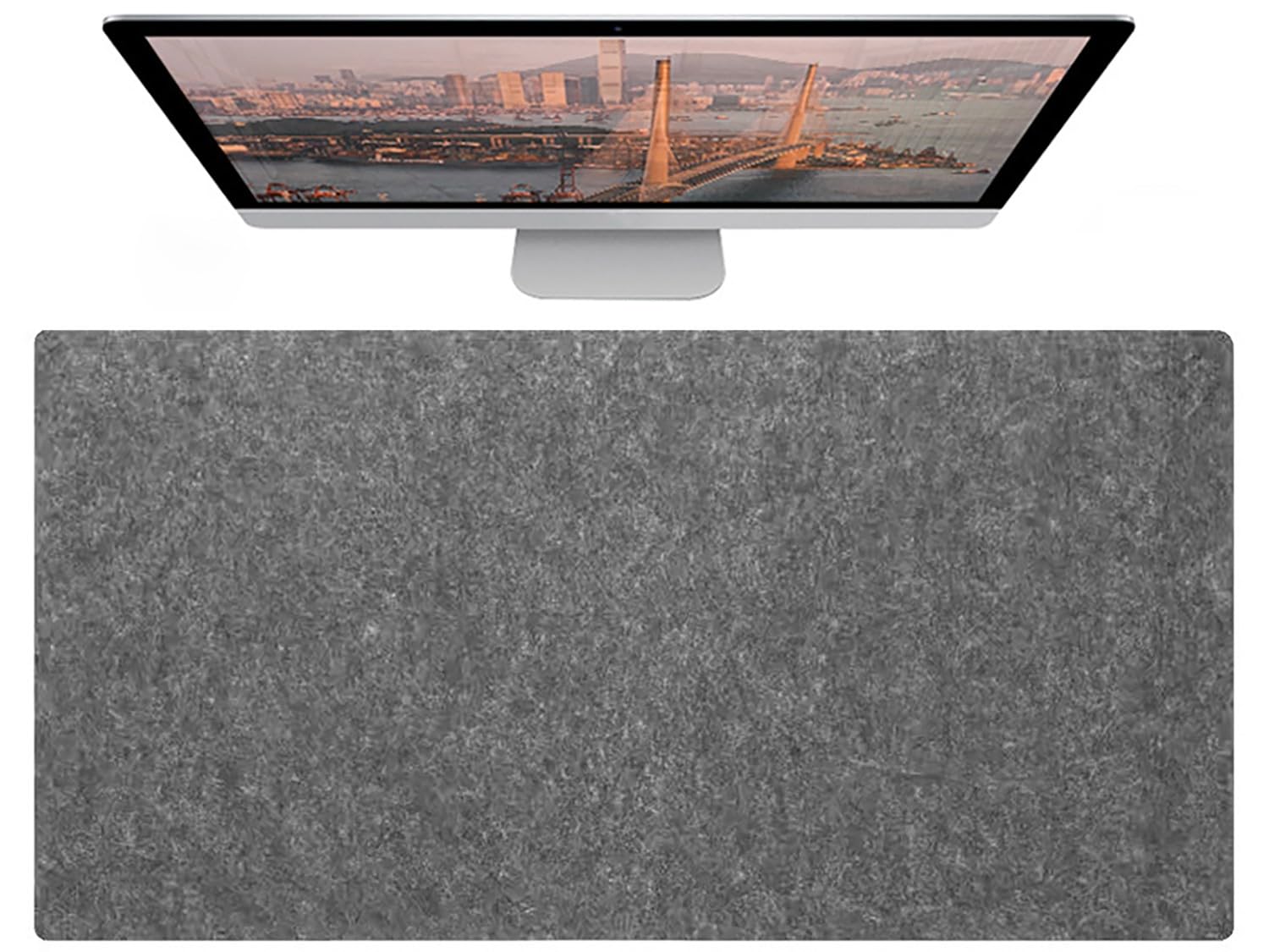 Tappetino per mouse grande in feltro, Sottomano antiscivolo per scrivania da ufficio, Tappetino per tastiera di computer e laptop, per ufficio e arredamento per la casa(Gray,140x60cm)