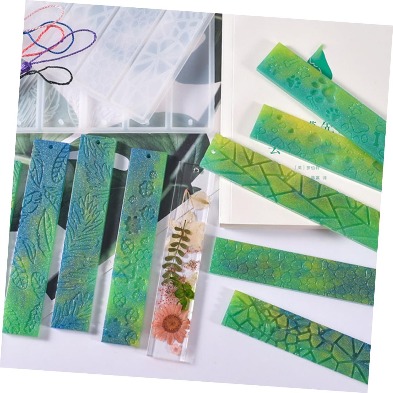 STOBOK 6stücke Silikonformen Für Lesezeichen Kreative Moulds Für Resin Herz Und Blattdesigns Langlebig Und Vielseitig Für Einzigartige Bastelprojekte