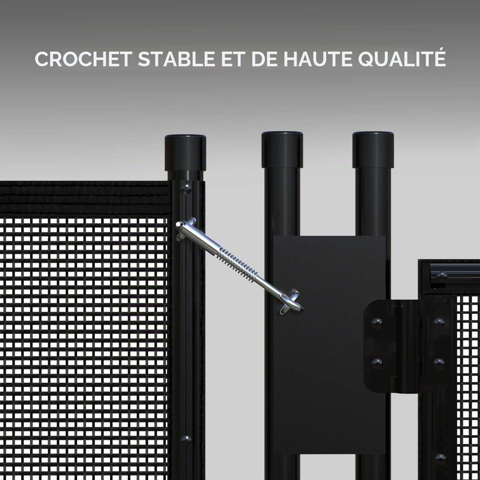Clôture de Sécurité Amovible DIY pour Piscine, 1,23 m × 4,58 m | Clôture en Maille pour Piscines Enterrées et Jardin, Barrière Temporaire pour Délimiter la Zone Piscine, Noir