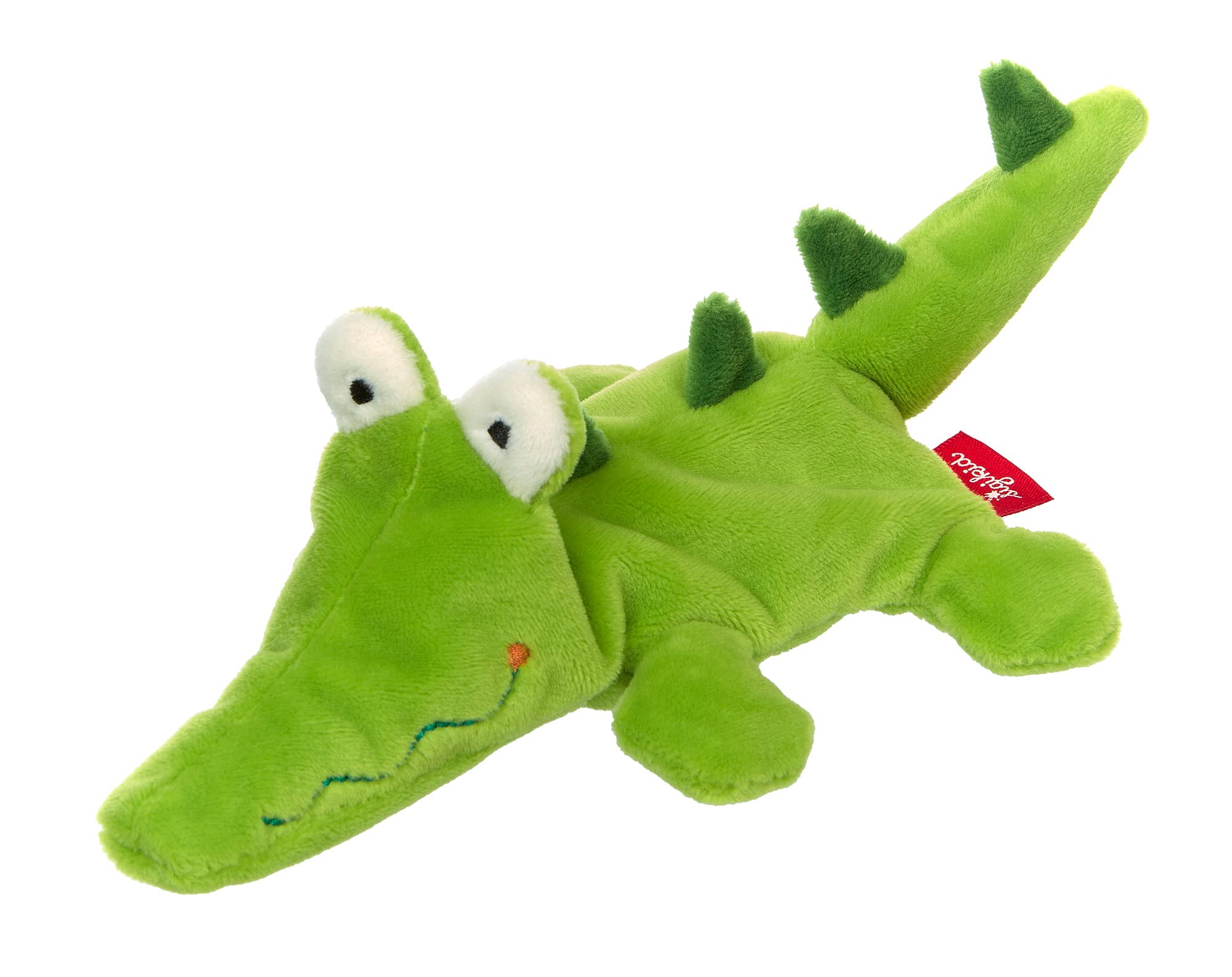 Sigikid 42591 Mini Crocodile Cuddly Gadgets Girls and Boys Baby Toy Recommended from Birth Green