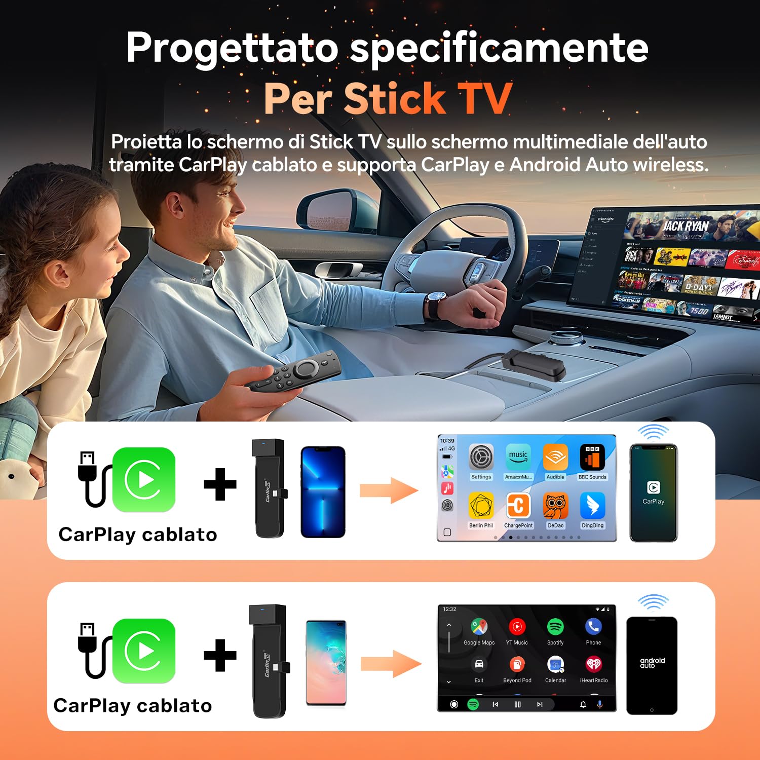 Adattatore CarPlay a TV Stick - CarlinKit FireDrive Link Pro - Dettaglio