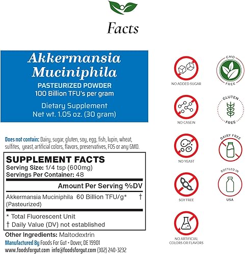Miniatura 2 de Akkermansia Muciniphila Pasteurizado Polvo 100 mil millones de TFUg