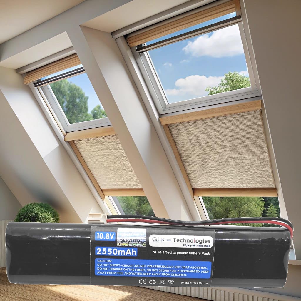 GLK-Technologies® | 10,8V / 2550mAh verbesserter | High Power Akku für Velux Solarfenster Dachfenster Rollladen mit 9 AA Zellen NiMH mod. 946933/946930 / 846933 BJ2026