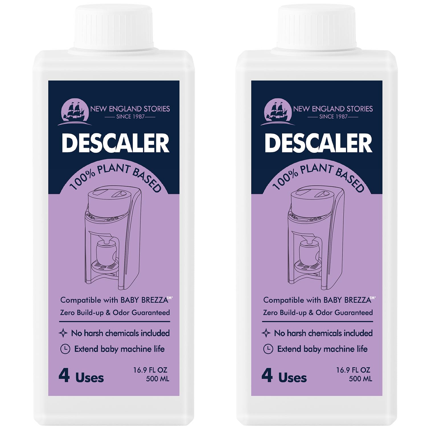 New England Stories Baby Brezza Compatible Descaler 33.8 Fl Oz, Universal Cleaner Solution for Baby appliances, Remove Build-up Extends Machine’s