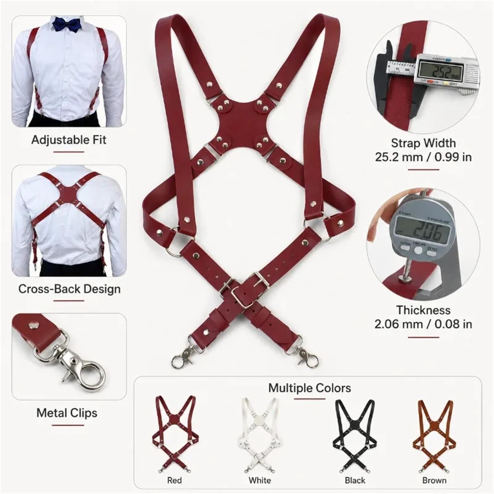 Bretelle Uomo Bretelle da uomo 2 ganci a clip
