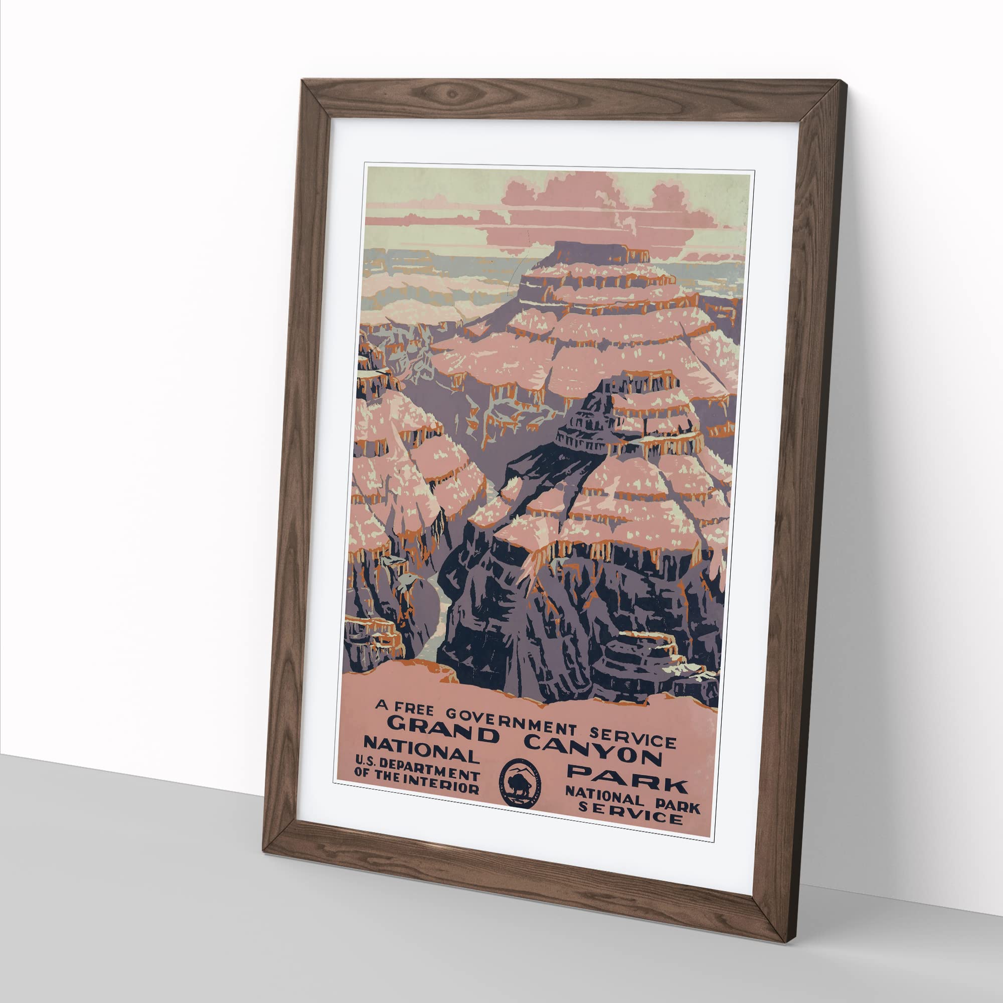Wpa Grand Canyon Travel Poster Vintage Framed Wall Art Print, Ready to Hang Picture for Living Room Bedroom Home Office Décor - Image 3