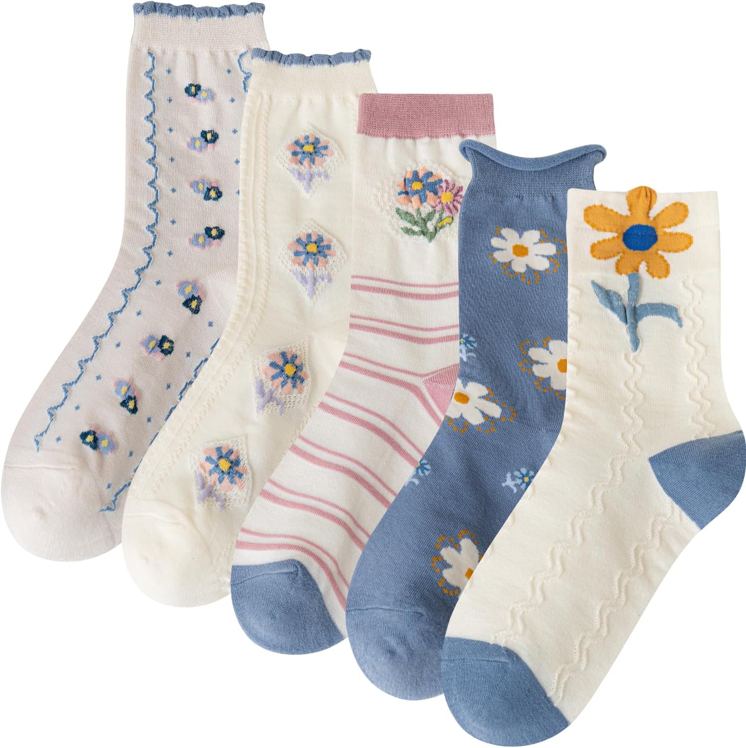 Daphene Womens Cute Socks All Season | Premium Combed Cotton Breathable Soft | Cartoon Animal Patterns | Cozy Holiday Gifts