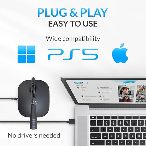 Miniatura 2 de KLIM Talk - Micrófono de escritorio USB para computadora, nuevo, compatible con cualquier PC, portátil, Mac, micrófono de escritorio profesional con