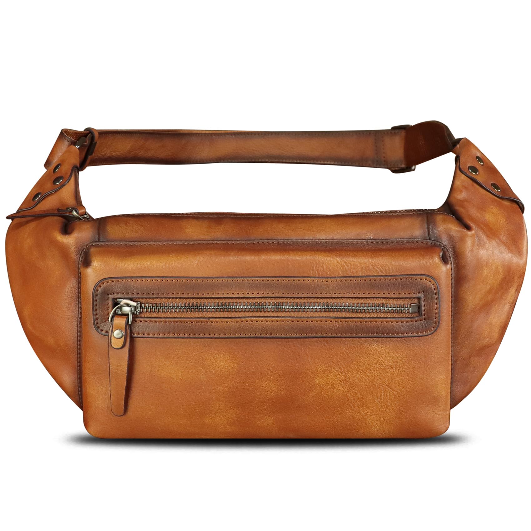 Genuine Leather Fanny Pack for Men and Women - Waist Bag, Hip Bag and Chest Purses (Brown)