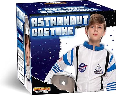 Spooktacular Creations Halloween astronautenkostuum voor peuters, babyjumpsuit, pilotenkostuum met laarzen voor baby's, cosplay, Wit, Large (18-24 Mos