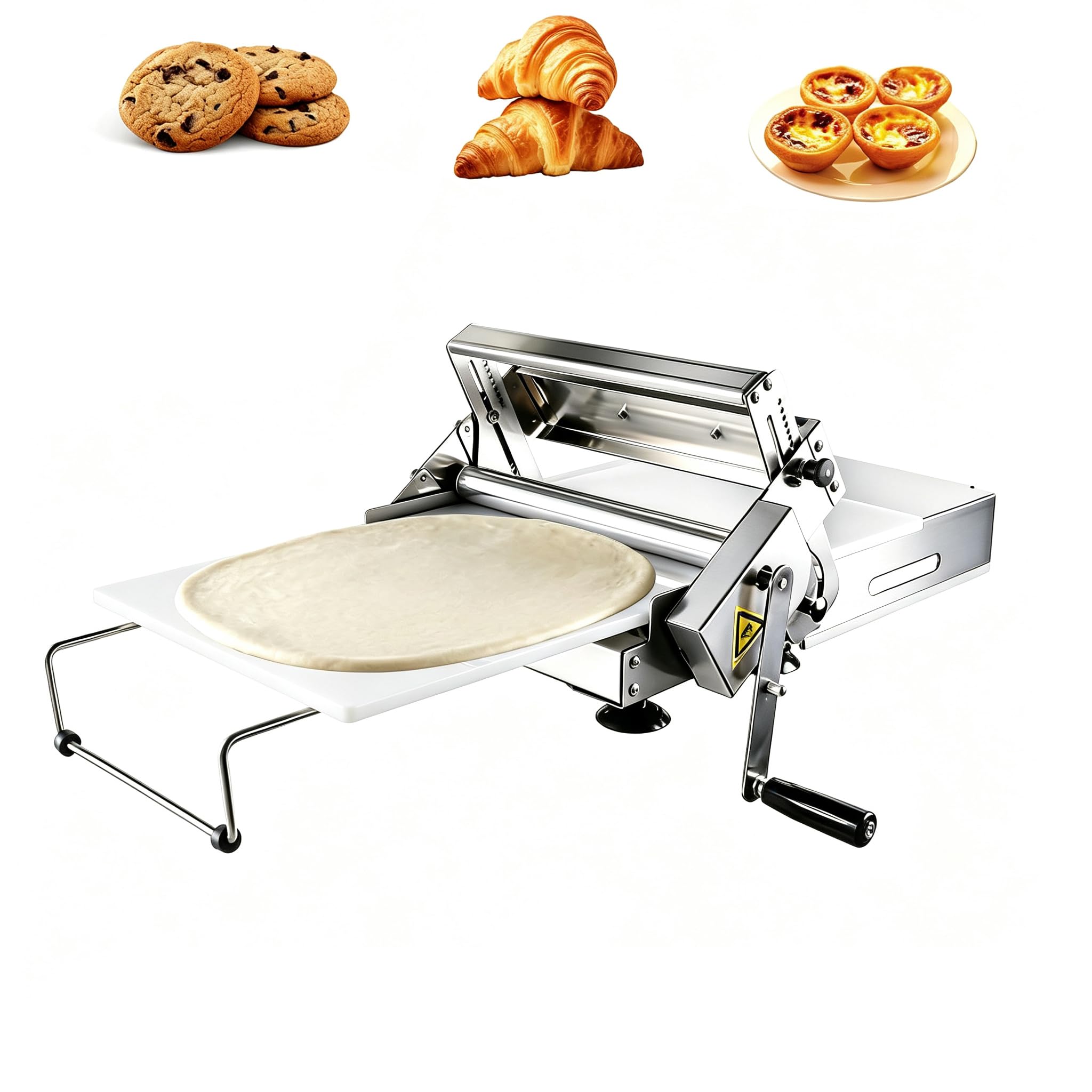 AVSMGP Laminoir À Pâte Manuel en Acier Inoxydable 304 Réglable :0 À 27 Mm,830MM/32.67"