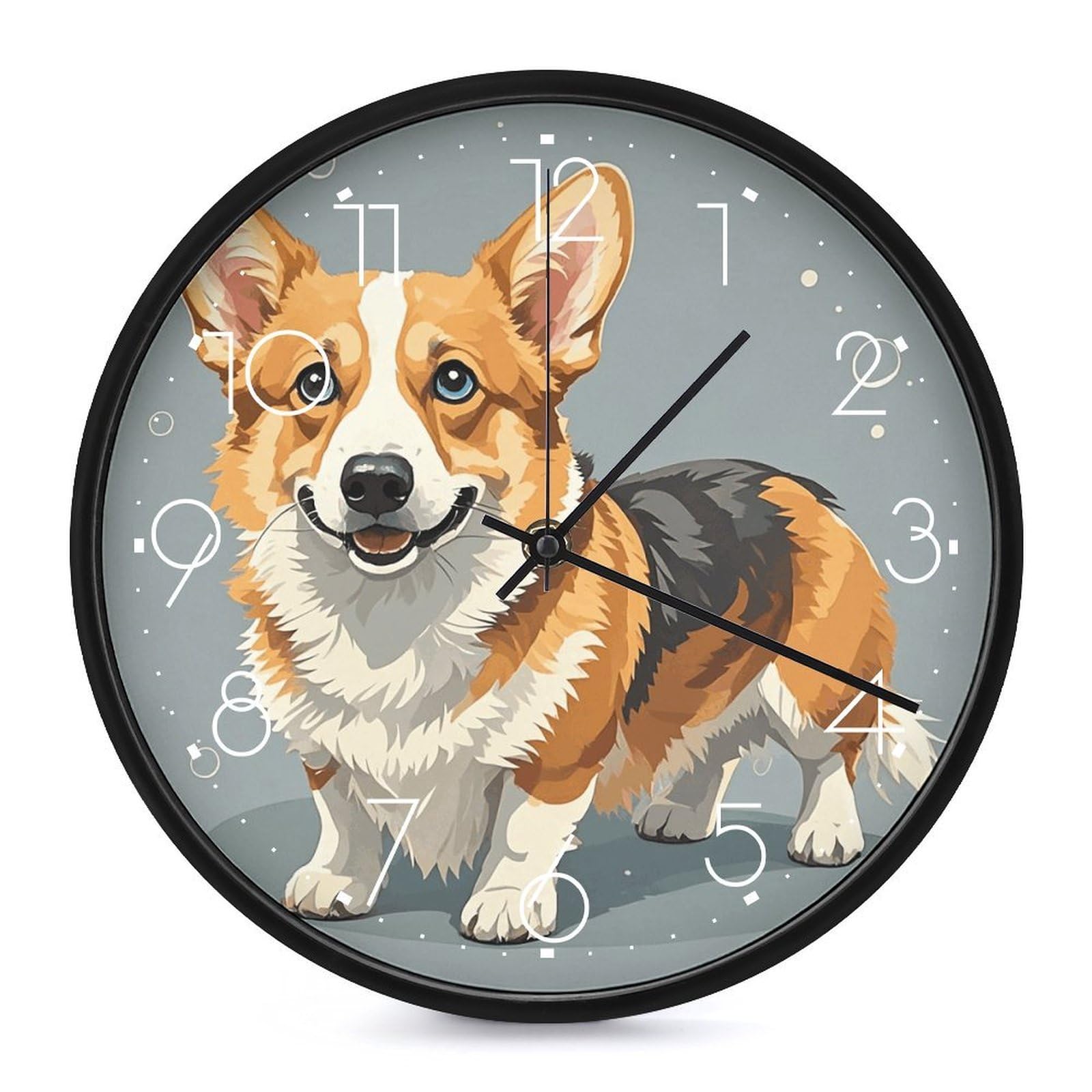 Horloge murale Corgi sans tic-tac et totalement silencieuse pour votre chambre