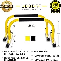 Vista 3 de Lebert Parallette Bars – Heavy-Duty Bodyweight Training Equipment for Dips, Pushups, L-Sits & Core Workouts – Non-Slip Grips, 400 lb Capacity