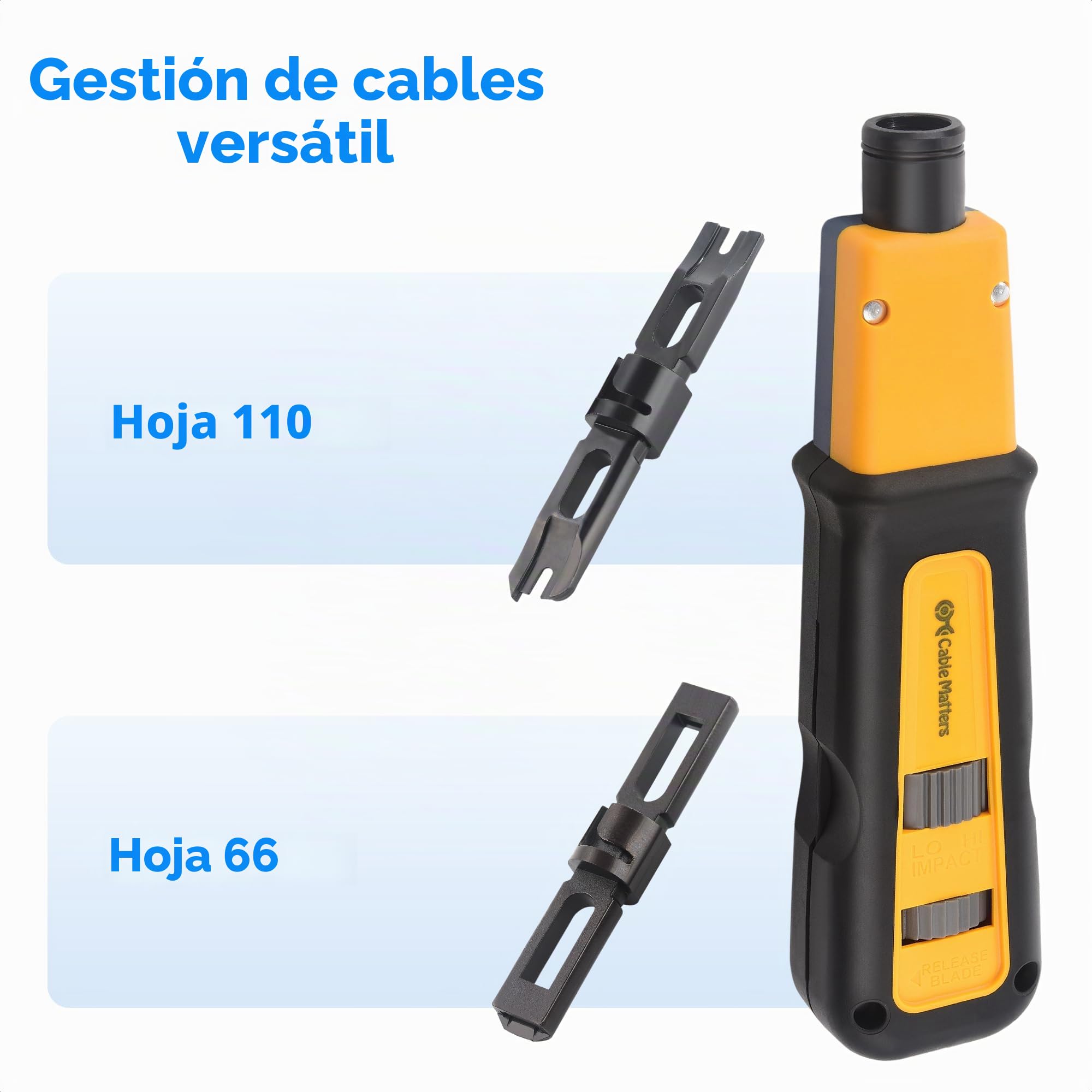 Cable Matters Punch Down Tool con 110 & 66 Blade, RJ45 Ethernet Punch Tool, Keystone Punchdown Tool para Cat 8, Cat 7, Cat 6A, Cat 6, Cat 5e, Cat 5 Network