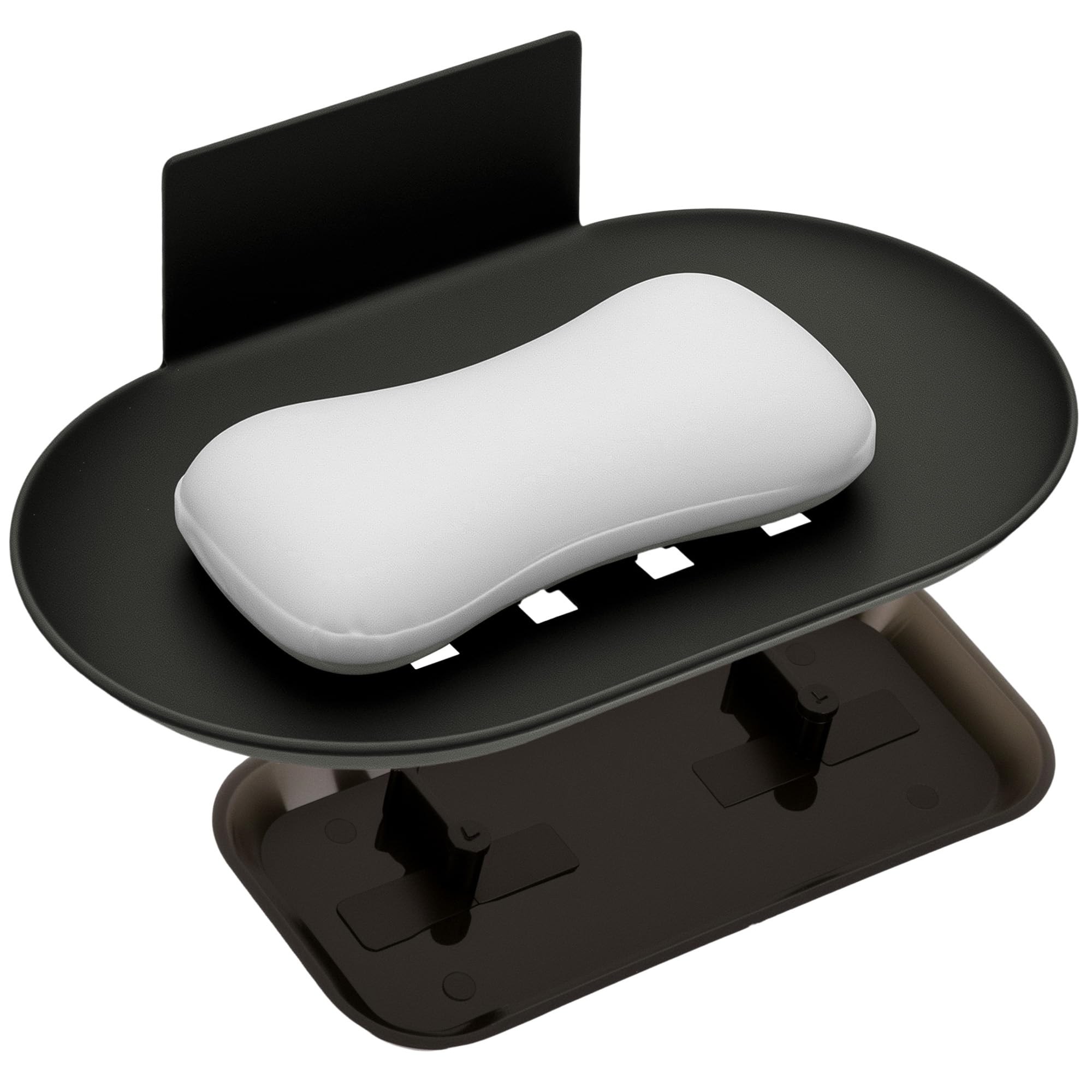 Porte-savon de douche noir pour une salle de bain épurée et rangée