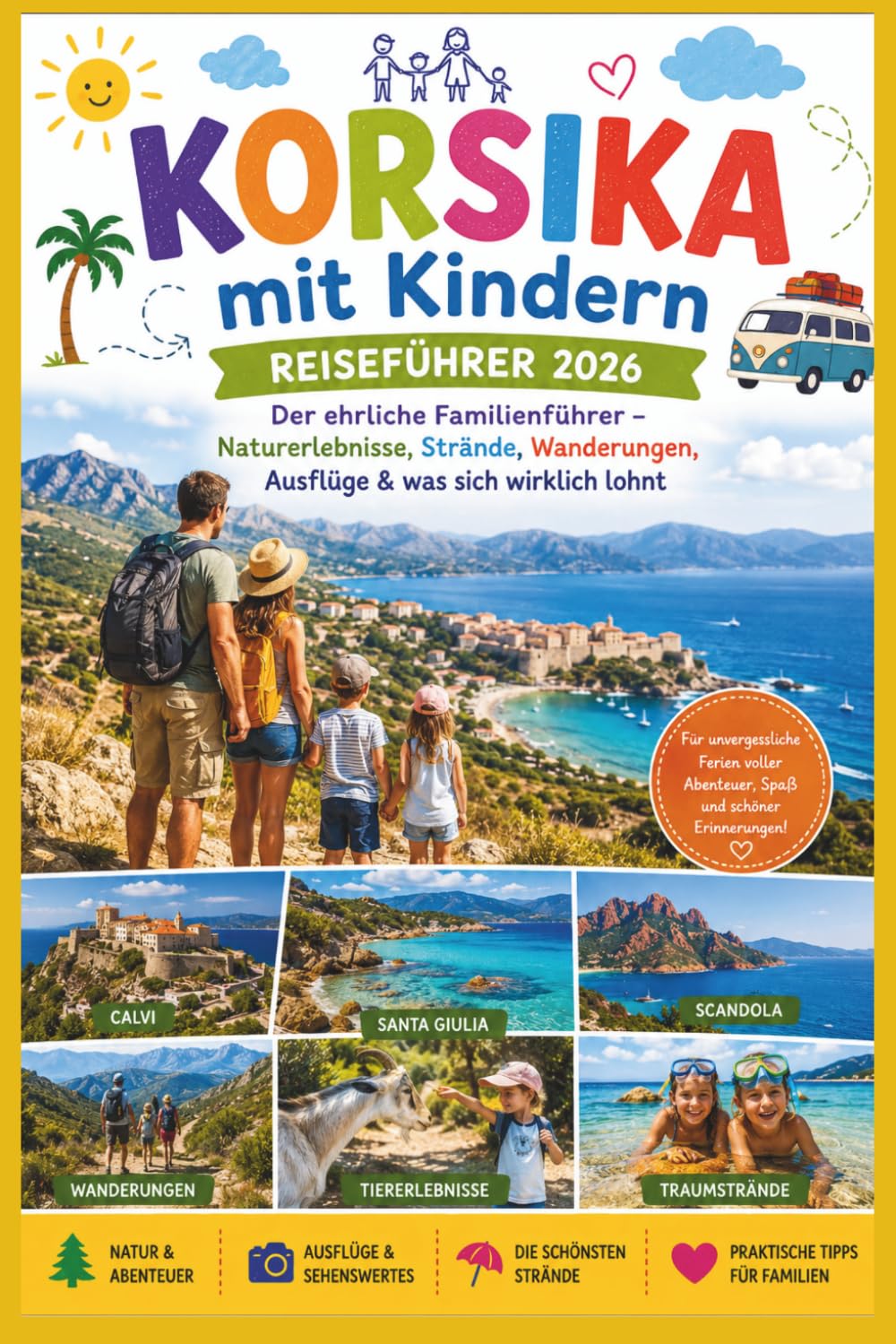 Korsika mit Kindern Reiseführer 2026: Der ehrliche Familienführer – Naturerlebnisse, Strände, Wanderungen, Ausflüge & was sich wirklich lohnt