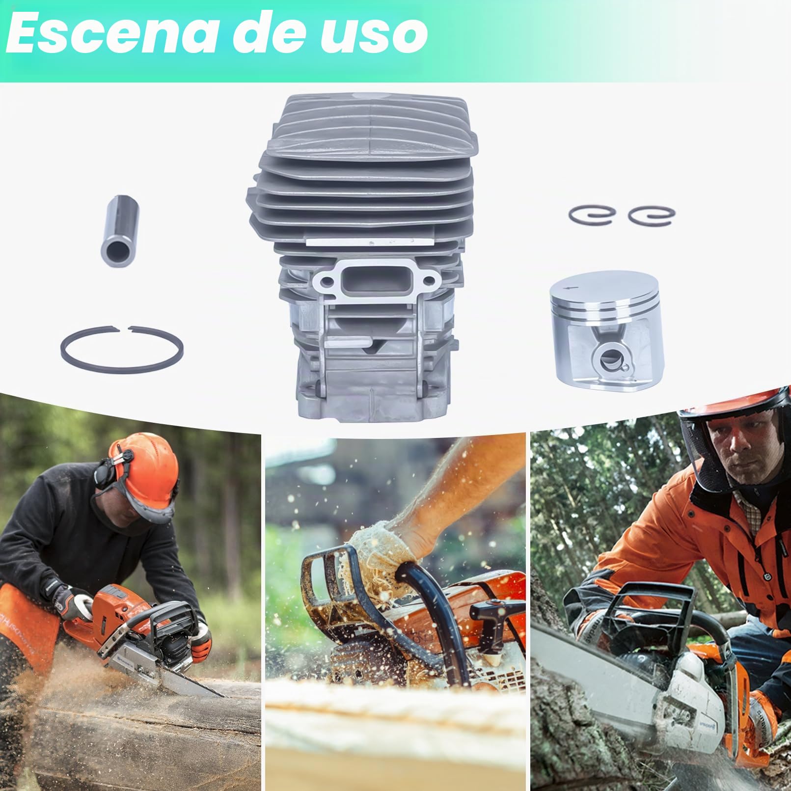 Pistón y cilindro para Stihl MS291 MS 291, ADEFOL 47mm Cilindro Pistón Kit Motosierra Piezas del motor 1141 020 1201
