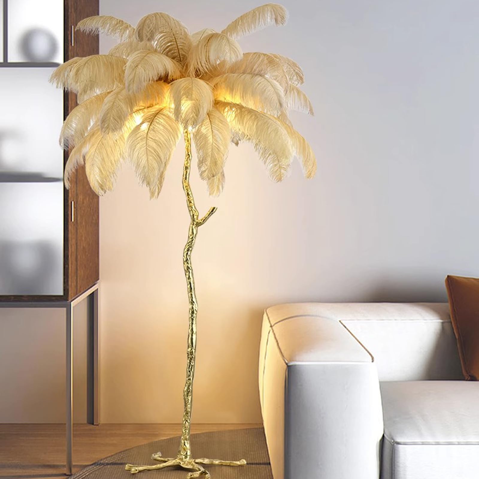 JAYMP Ostrich Feather Floor Lamp