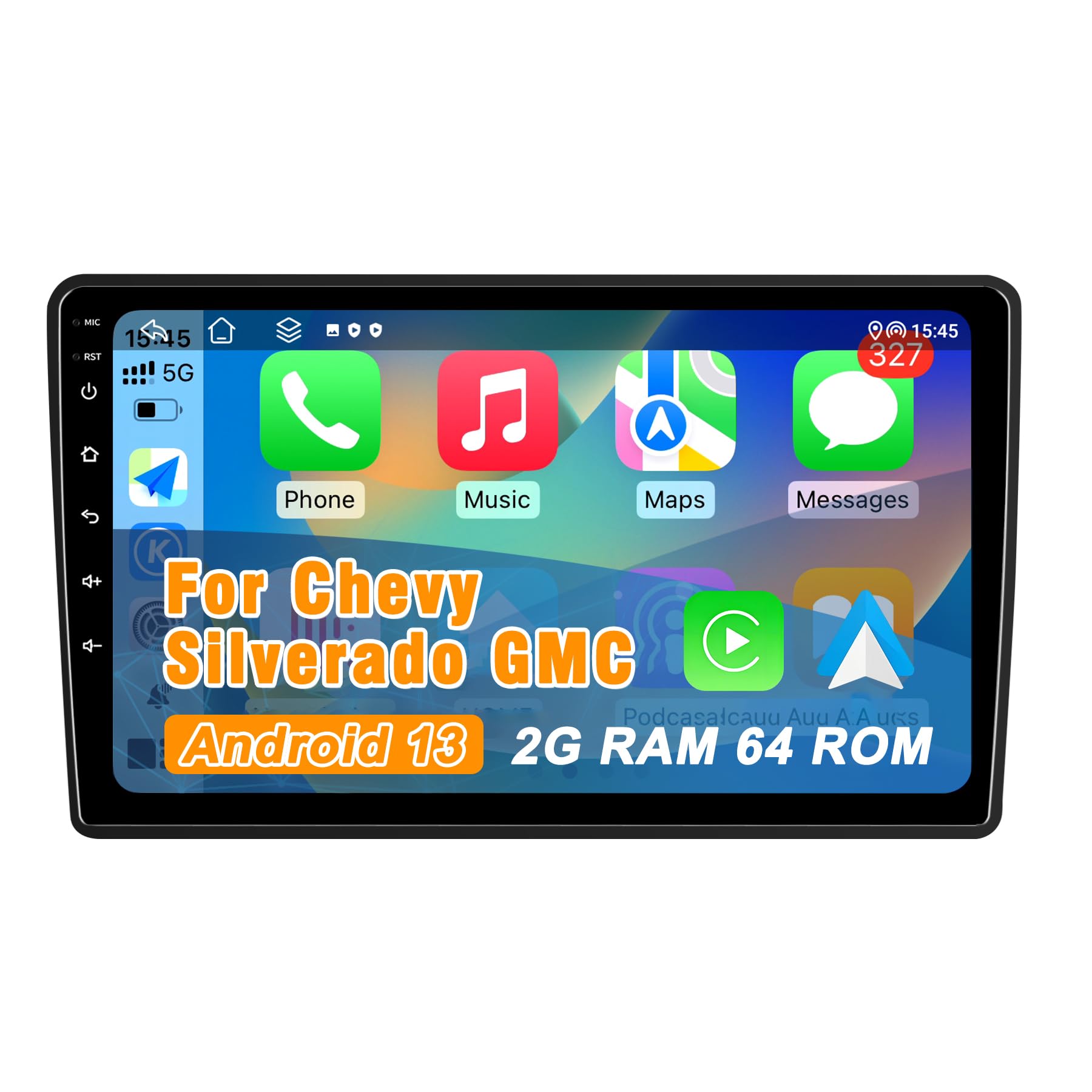 Car Radio Stereo 2G+64G Android 13 10 Inch for Chevy Chevrolet Silverado Tahoe GMC Sierra Yukon Car Head Unit with CarPlay Android Auto GPS Navi WiFi