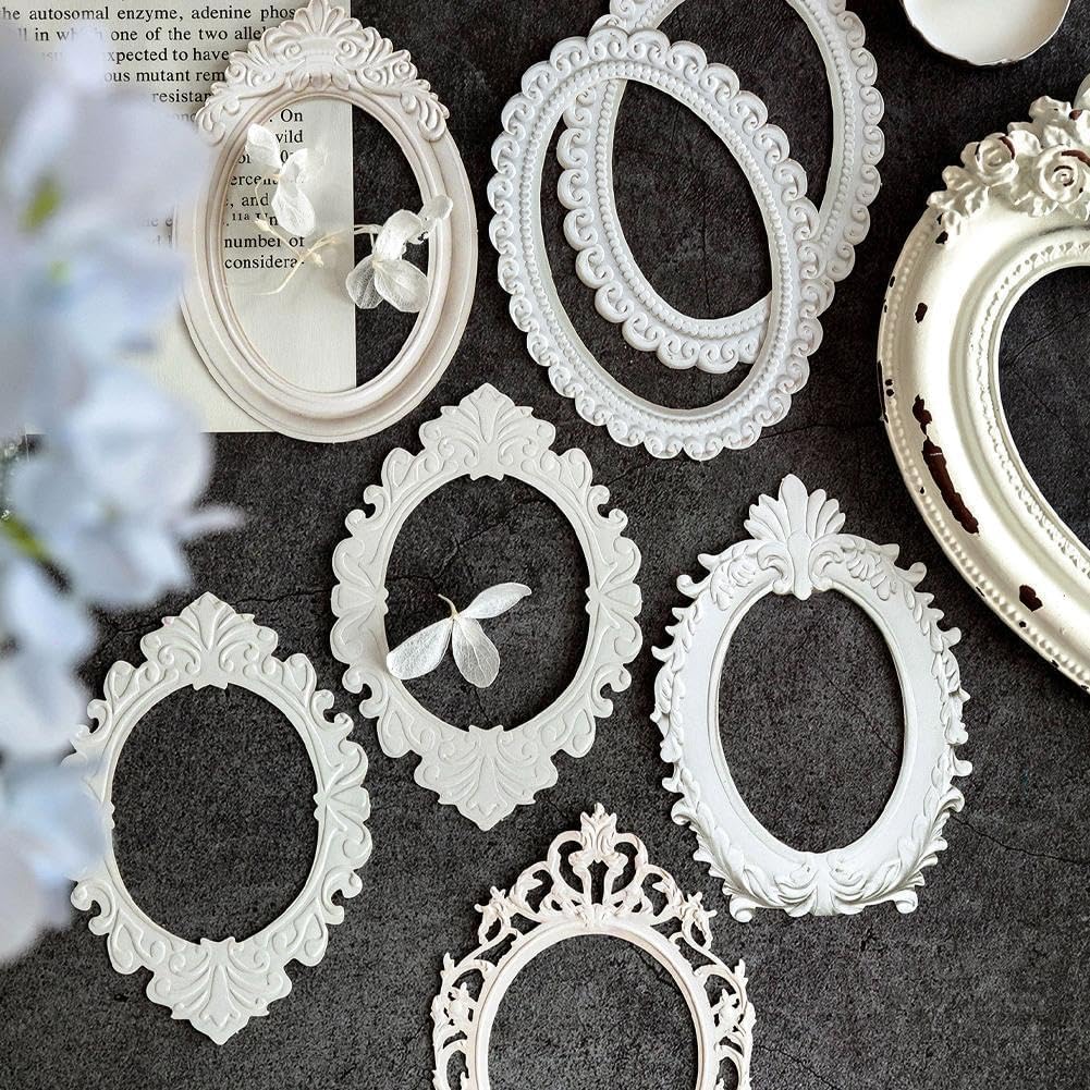 10Pcs Decorative Photo Frame Material Paper Hollow Embossed Photo Frame Junk Journal Planner Scrapbooking Planner Vintage Decorative Decorative Paper DIY Jewelry Display Decor