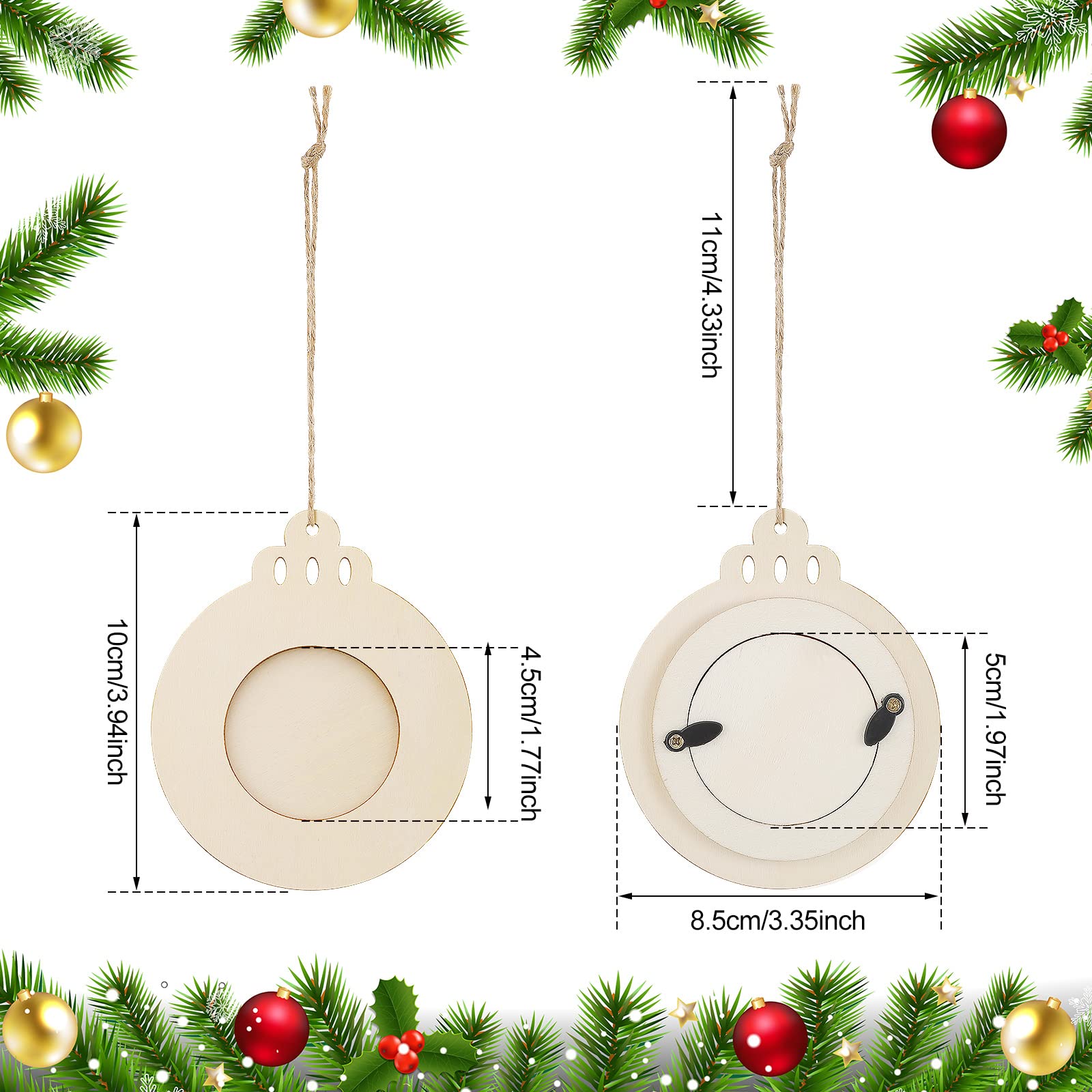 Amazon.co.jp: クリスマス木製フォトフレームオーナメント20ピース