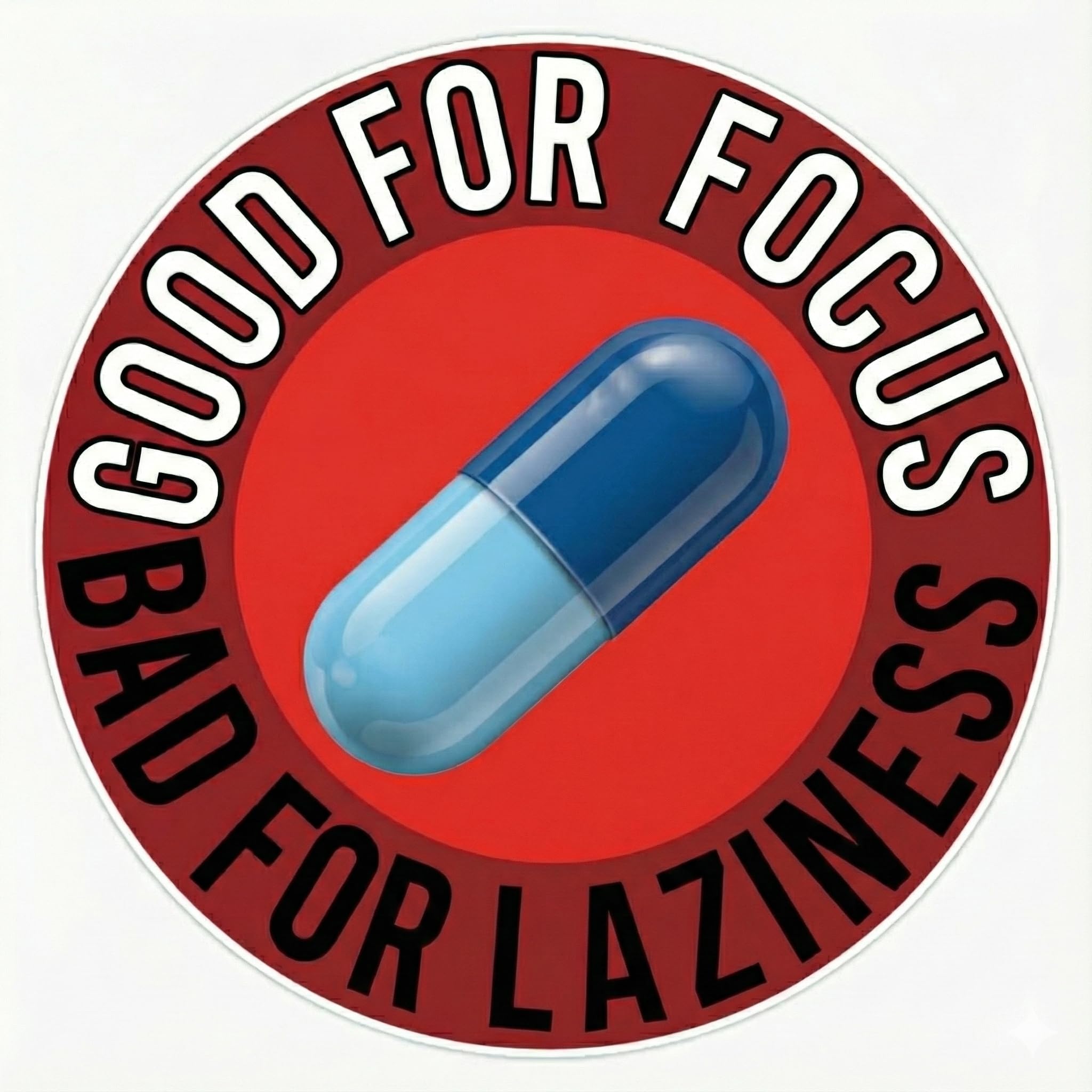Good for Focus Bad for Laziness Pill Vinyl Waterproof Sticker Decal Car Laptop Wall Window Bumper Sticker 5"