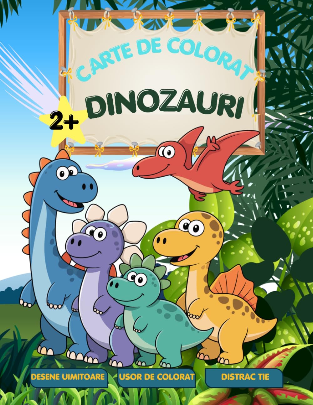 Carte de colorat: Dinozauri