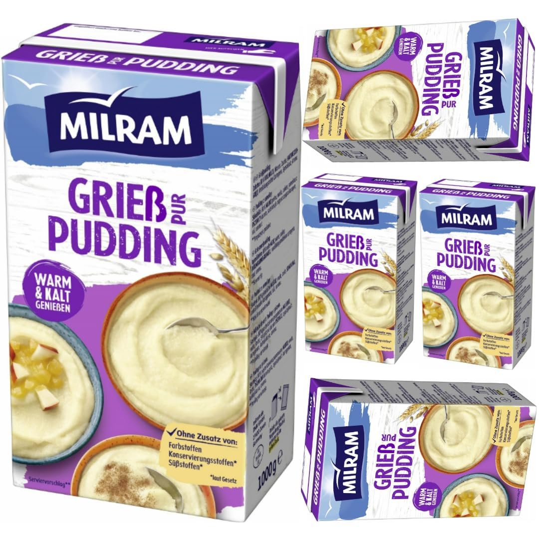 Milram Grießpudding Pur 1000 gramm x 5 STÜCK mit Pufai Grocery