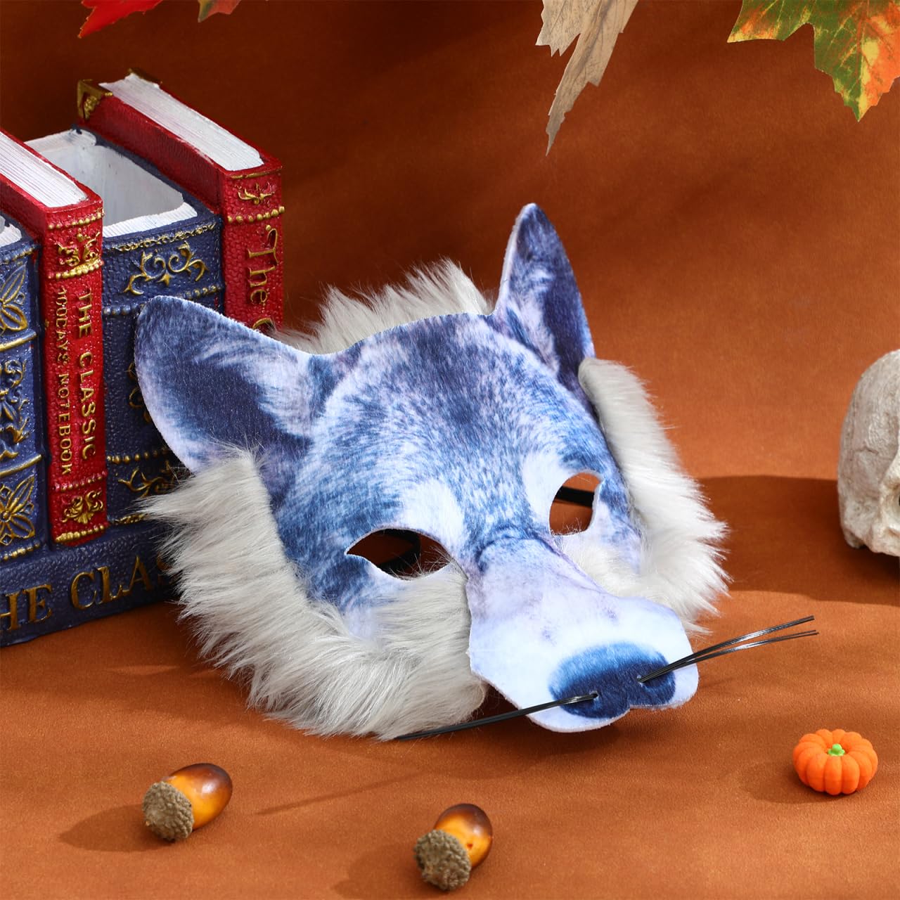 Toyvian 3D Wolf Maske Halloween Wolfsmaske Halbes Gesicht Wolfskopfmaske Realistische Gruselige 3D Tierkopfmasken für Kinder Erwachsene Karnevalsparty Kostüm Maskerade Silber