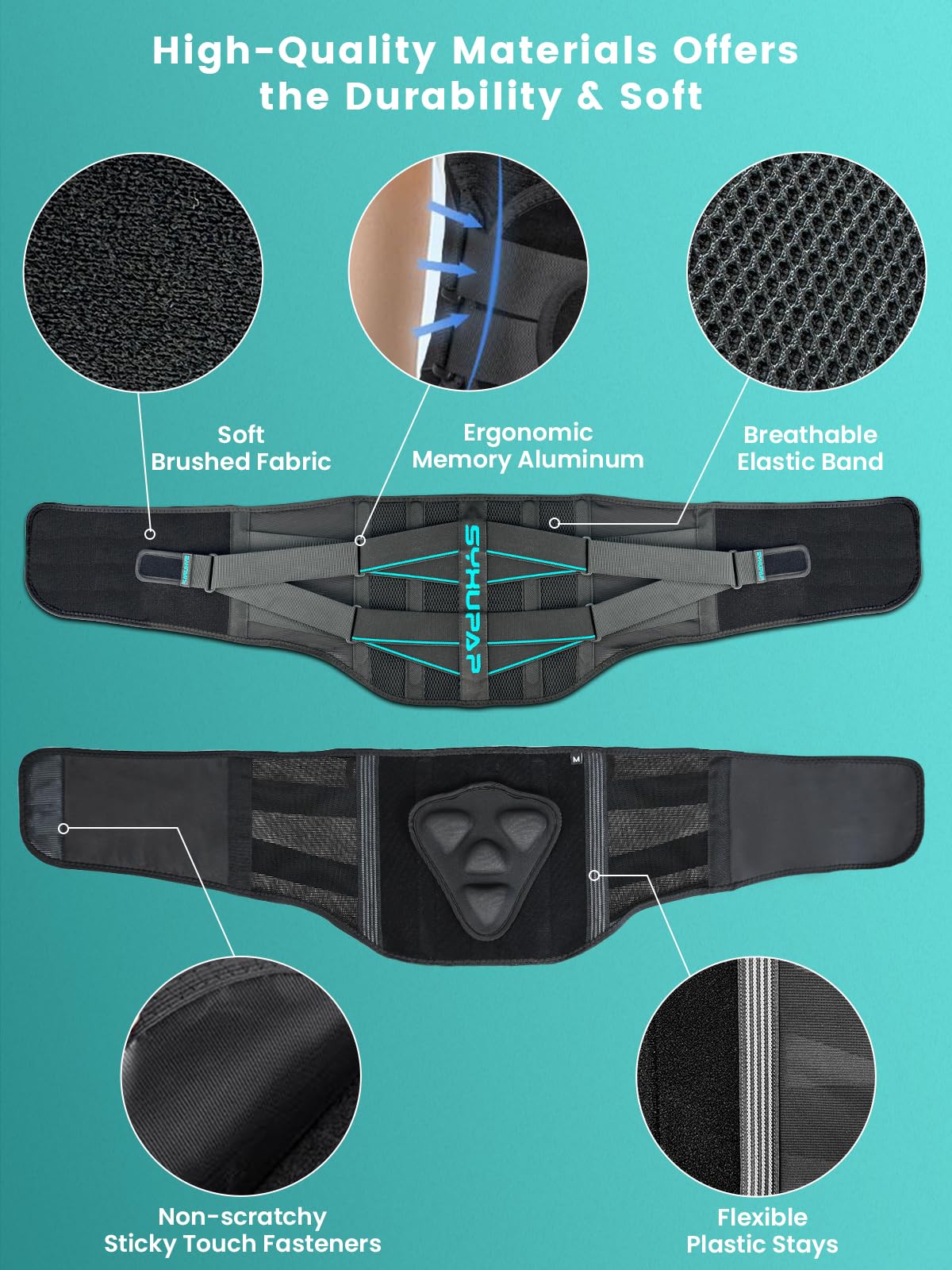 SYXUPAP Fascia Lombare Posturale, Regolazione della Fascia Schiena per Uomini e Donne, Posturale Cintura Lombare Utilizzare per Sport,M