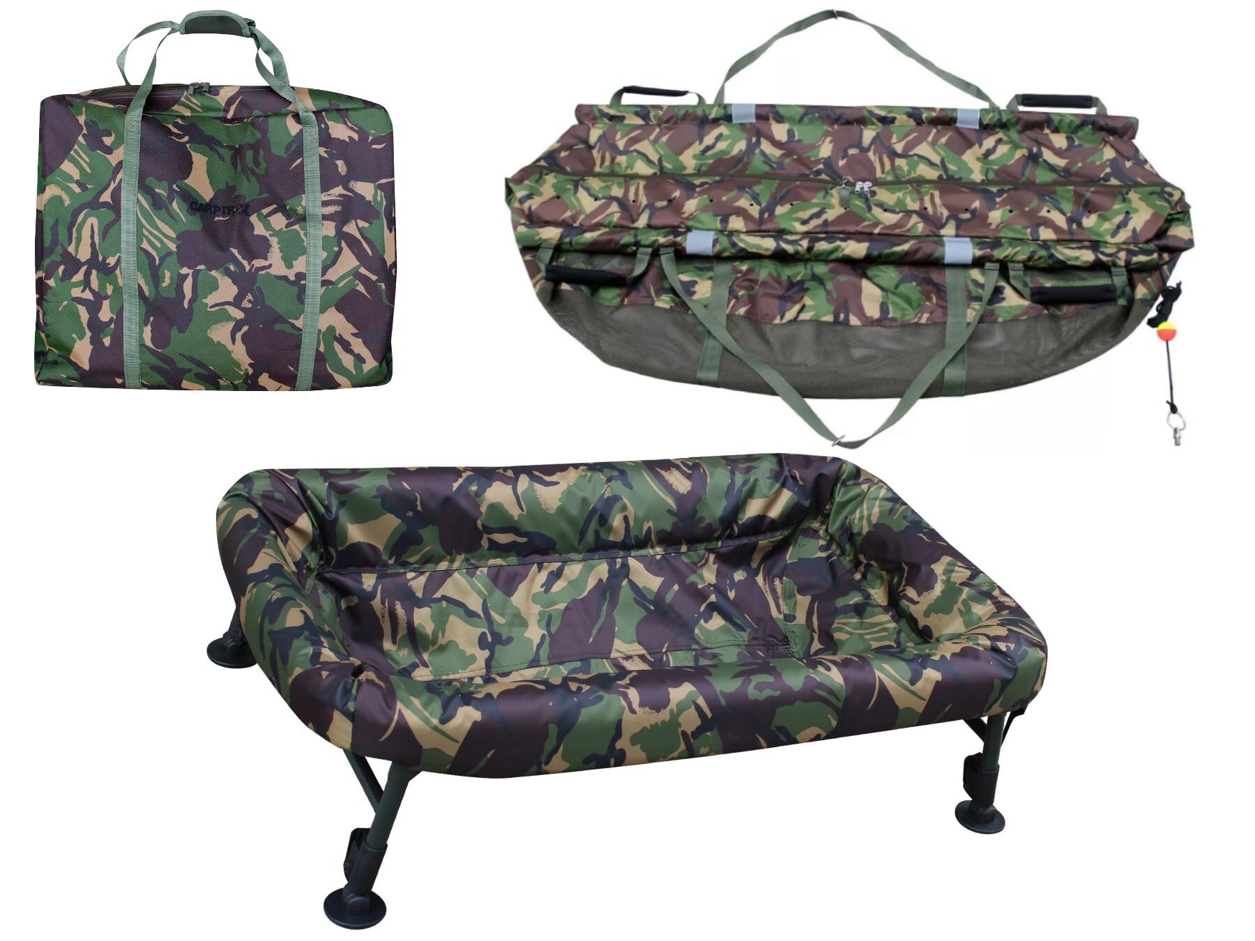 Camo Carp Fishing Cradle & Retainer Sling Combo (Compact Cradle & Sling)